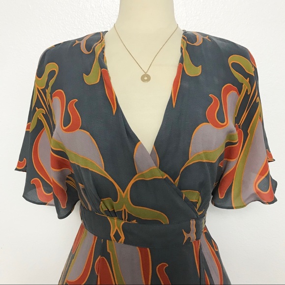 FREE PEOPLE wrap flutter boho midi dress - Picture 3 of 6